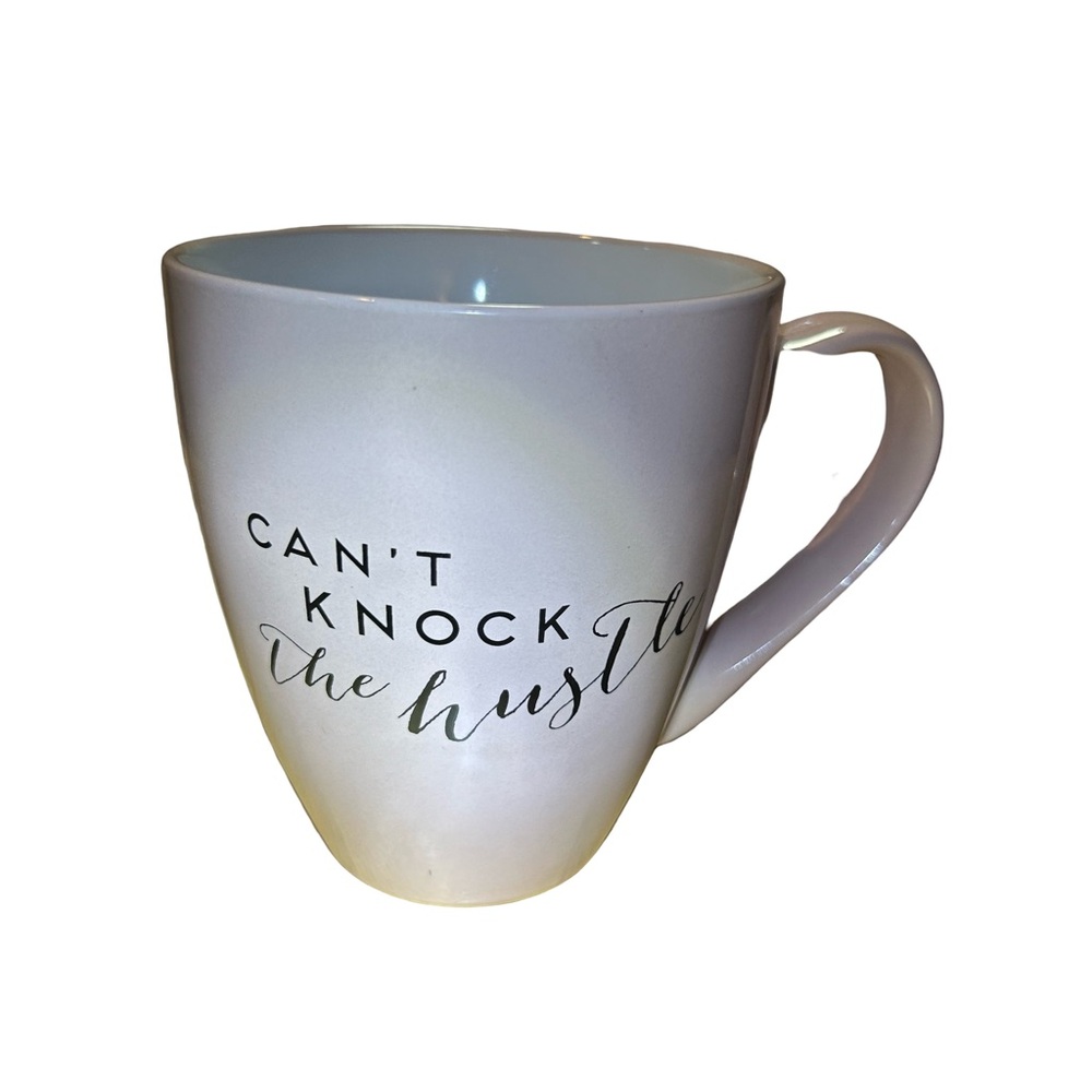 Set of 5 “Can't Knock the Hustle” Pink Ceramic Tea Coffee Mugs Change Your Vibe.